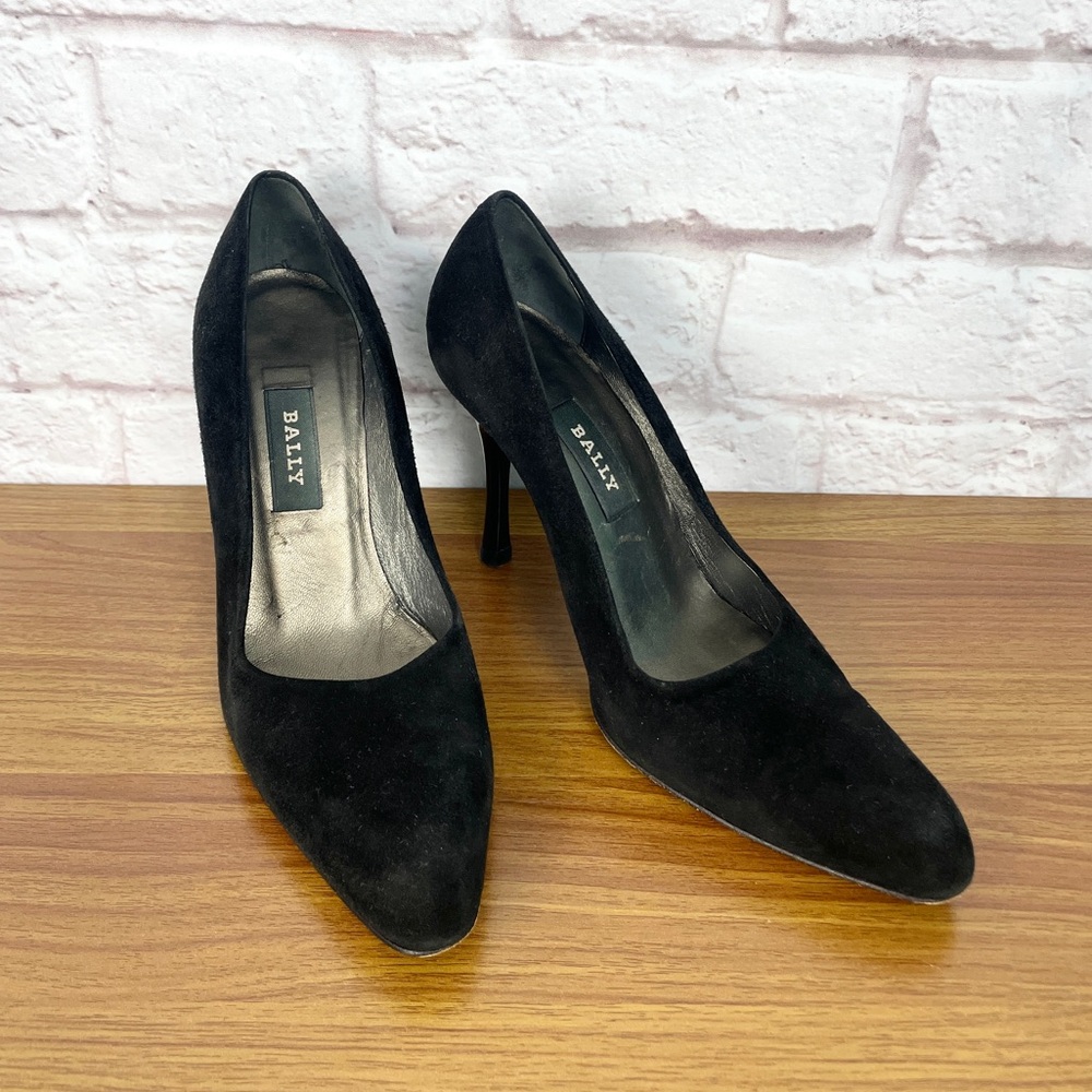 Bally Women's Classic Black Suede Pumps Size 8.5